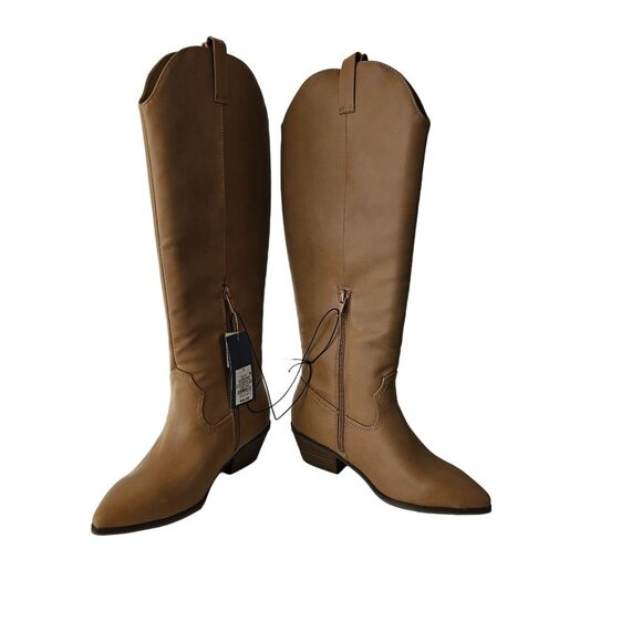 Universal Thread Womens Western Knee High Light Brown Memory Foam Boots Size 7.5 - Picture 3 of 14